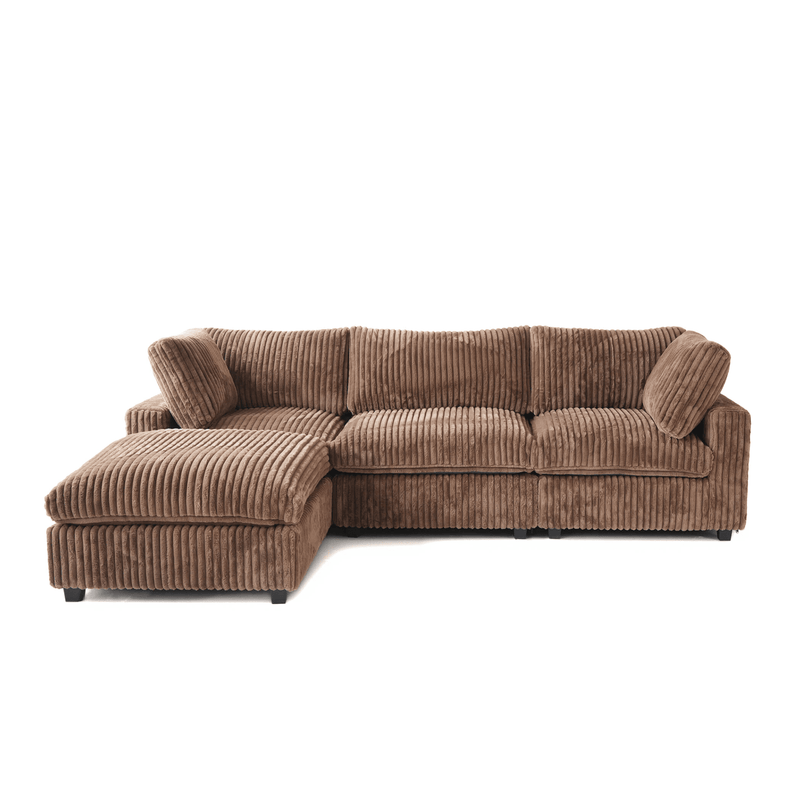 Marka Modular Corduroy Sofa - 3 Seater + Ottoman