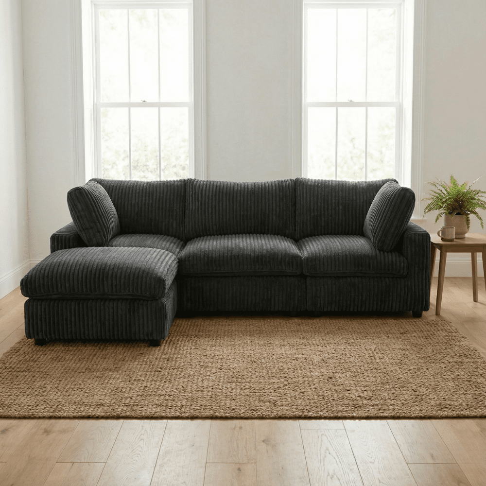 Marka Modular Corduroy Sofa - 3 Seater + Ottoman - Havinden