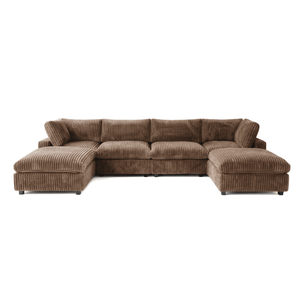 Marka Modular Corduroy Sofa - 4 Seater + 2 Ottomans - Havinden