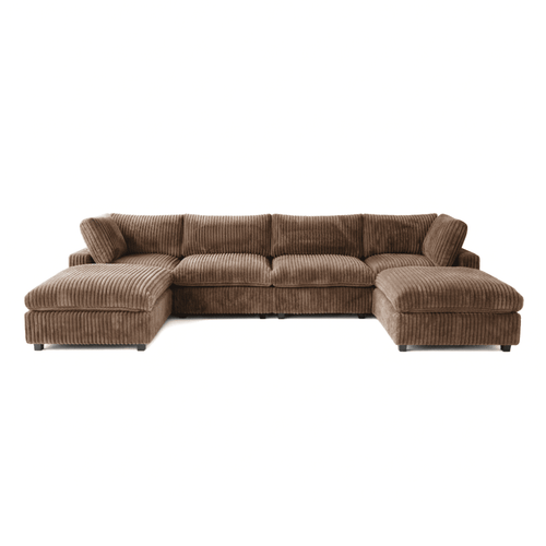 Marka Modular Corduroy Sofa - 4 Seater + 2 Ottomans