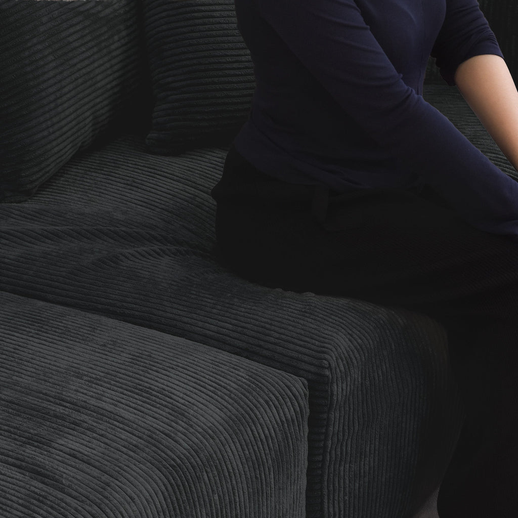 The Rille Modular Corduroy Sofa - 3 Seater + 2 Ottoman - Havinden