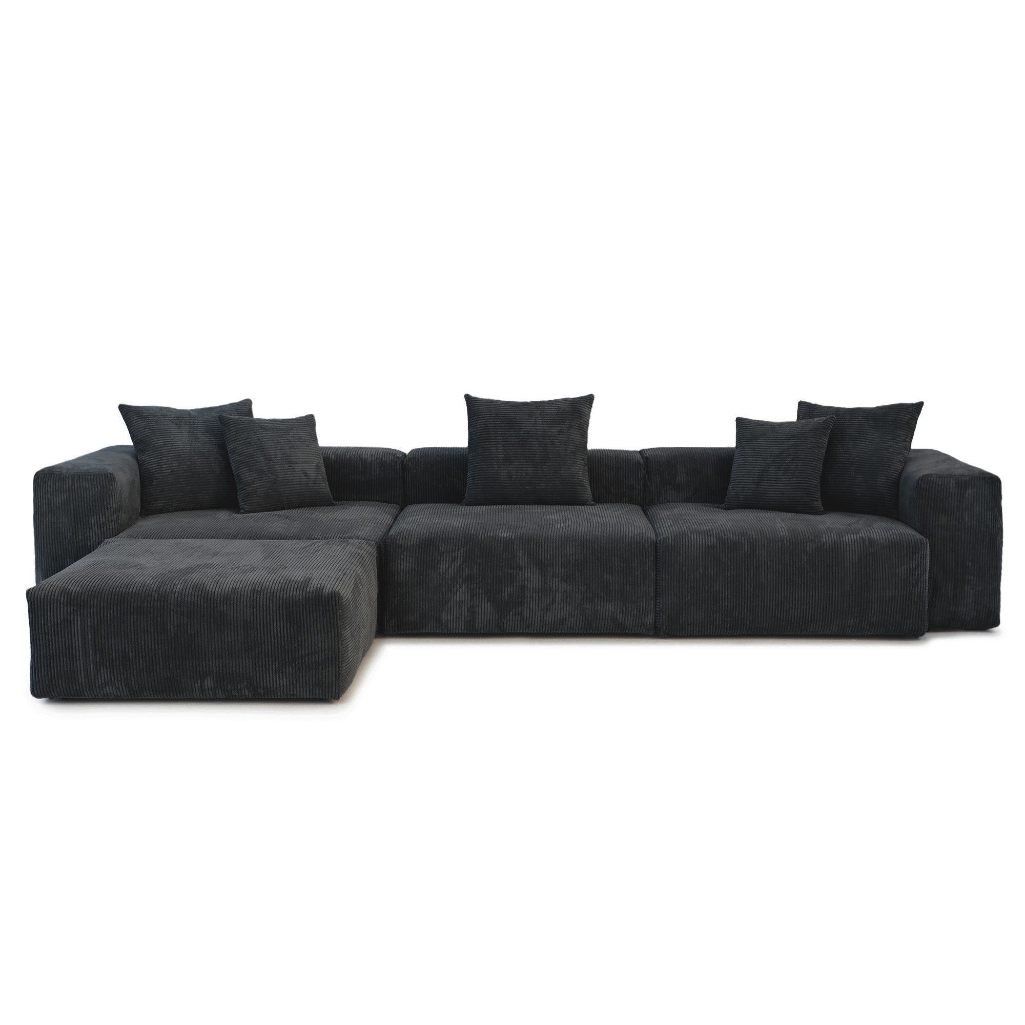 The Rille Modular Corduroy Sofa - 3 Seater + Ottoman - Havinden