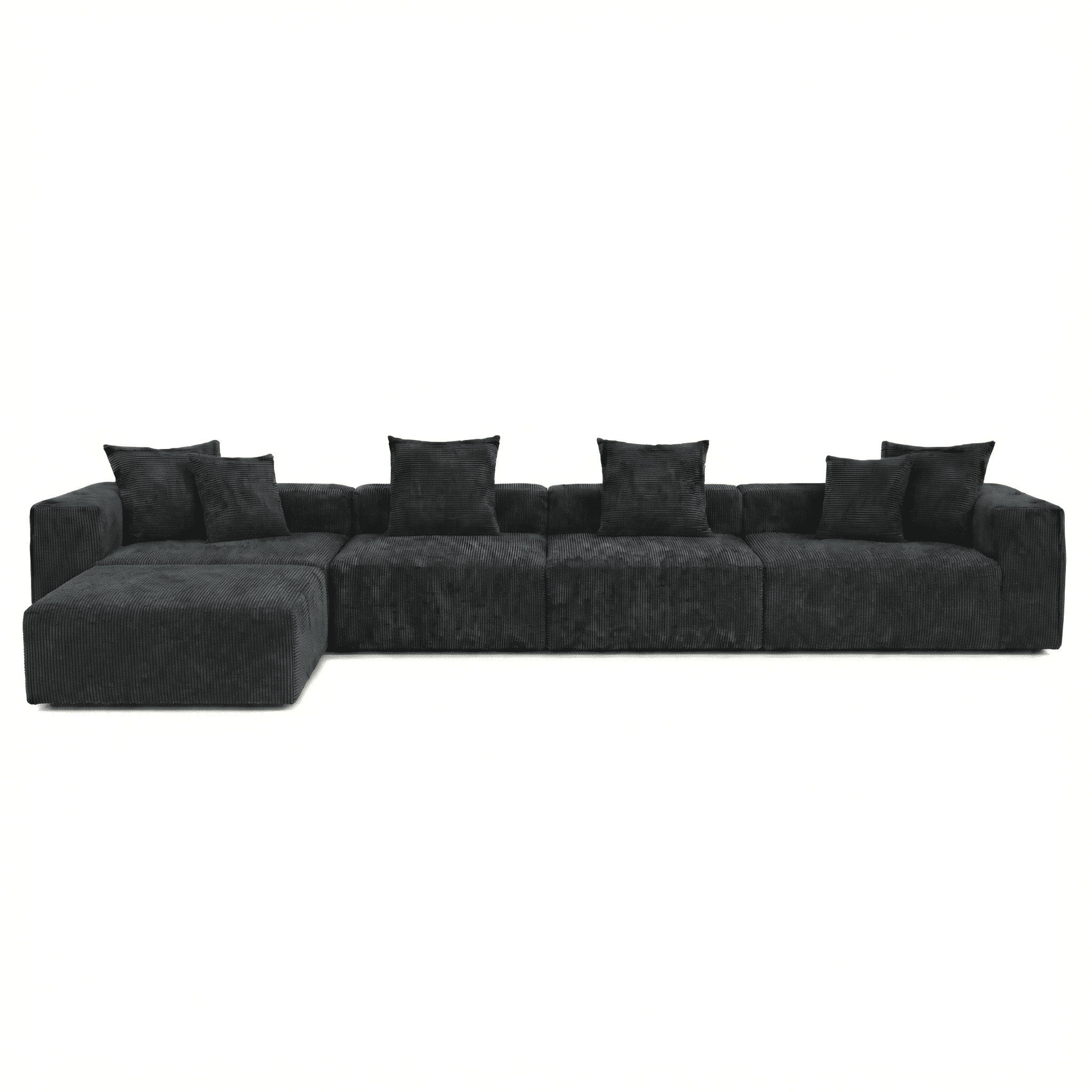 The Rille Modular Corduroy Sofa - 4 Seater + Ottoman - Havinden