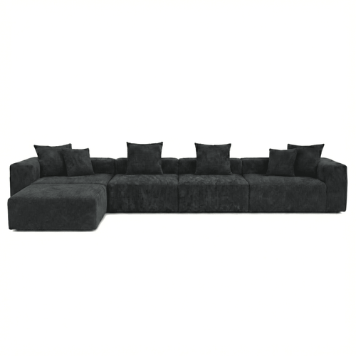 The Rille Modular Corduroy Sofa - 4 Seater + Ottoman