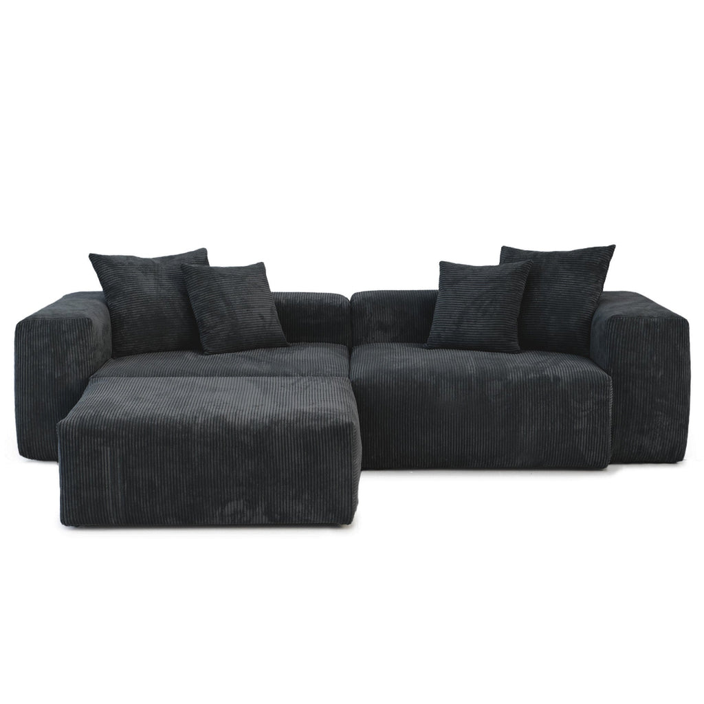 The Rille Modular Sofa Corduroy - 2 Seater + Ottoman - Havinden