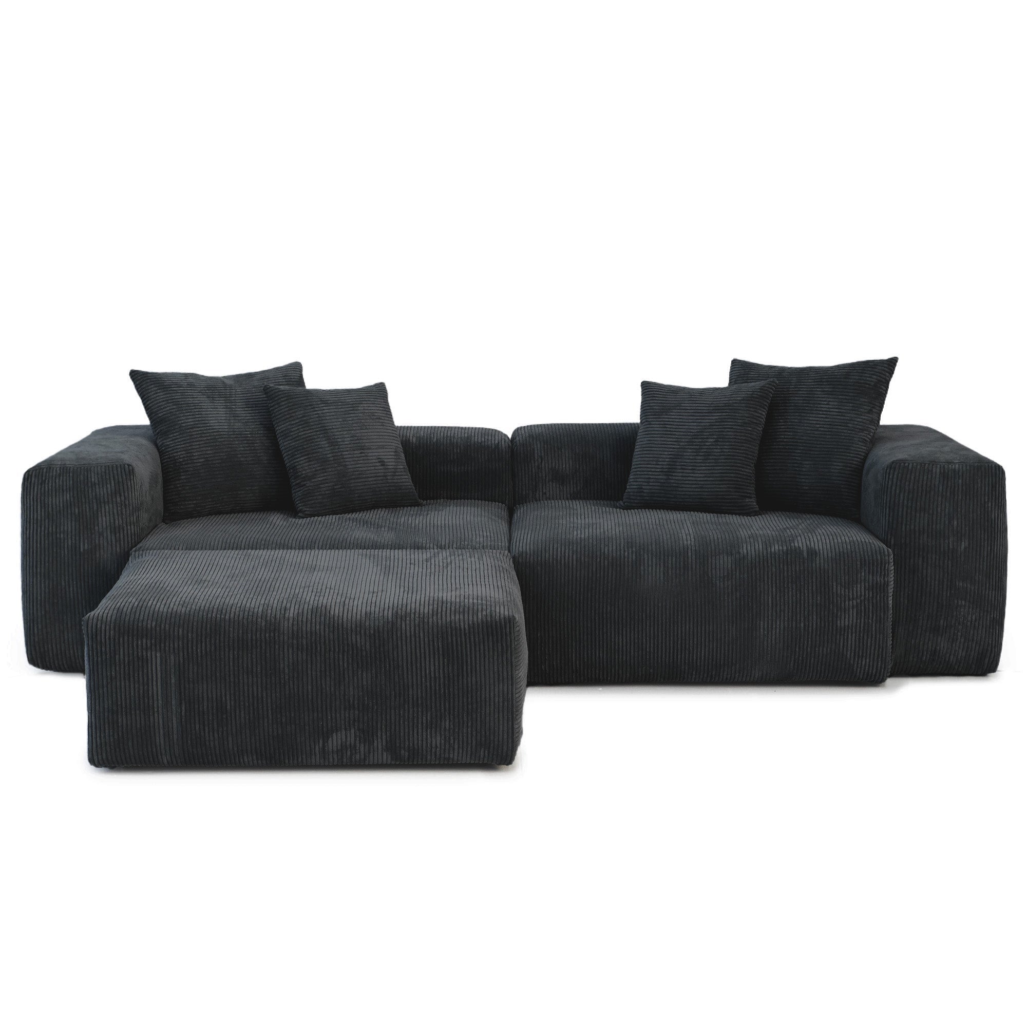 The Rille Modular Sofa Corduroy - 2 Seater + Ottoman - Havinden