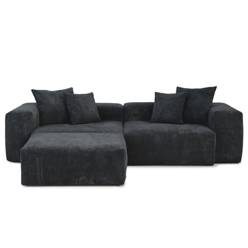 The Rille Modular Sofa Corduroy - 2 Seater + Ottoman