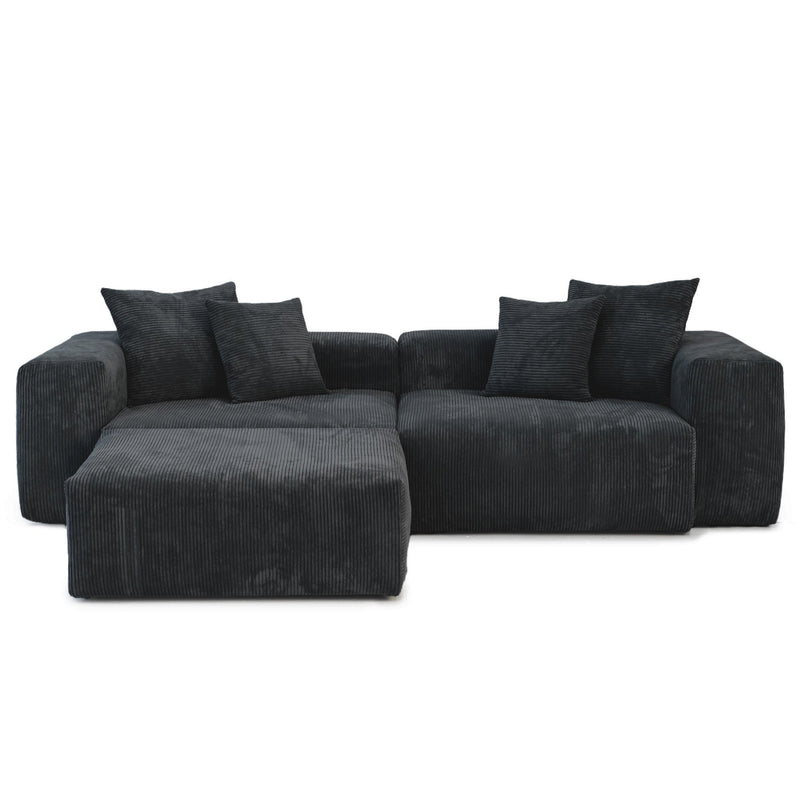 The Rille Modular Sofa Corduroy - 2 Seater + Ottoman