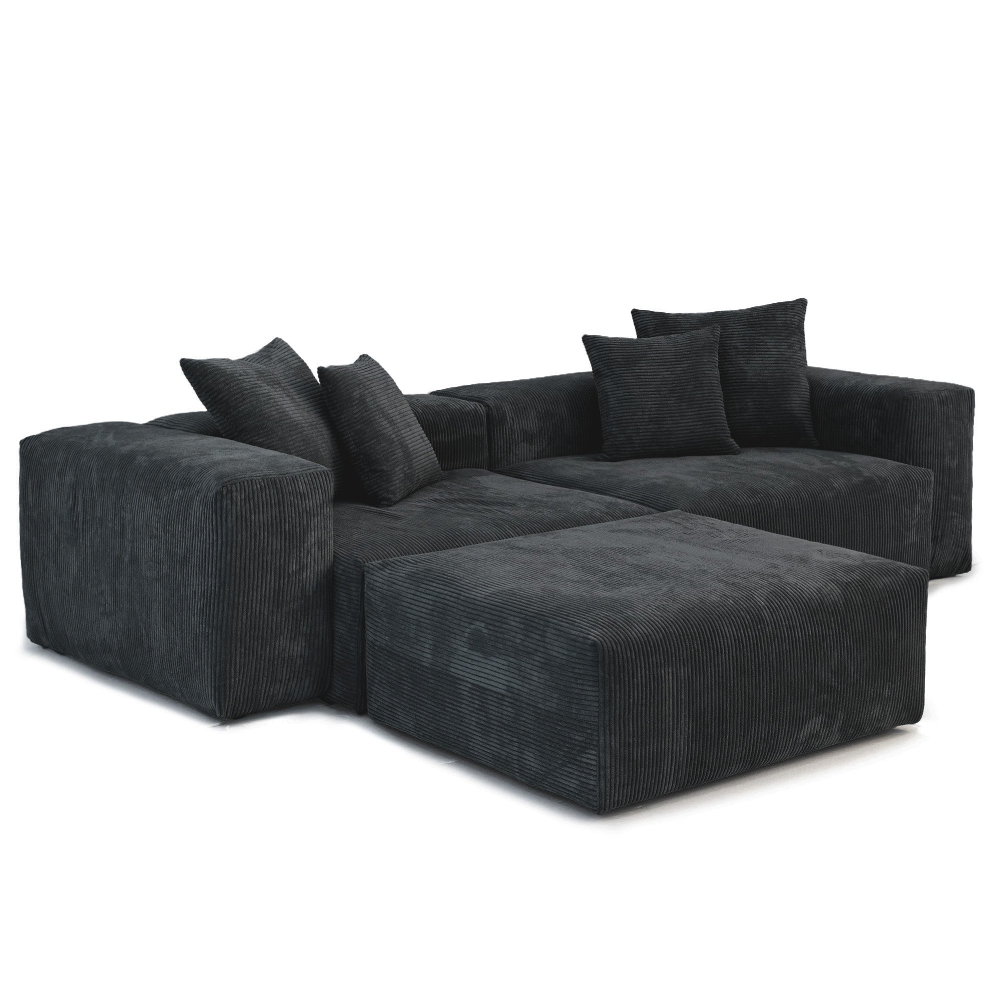 The Rille Modular Sofa Corduroy - 2 Seater + Ottoman - Havinden